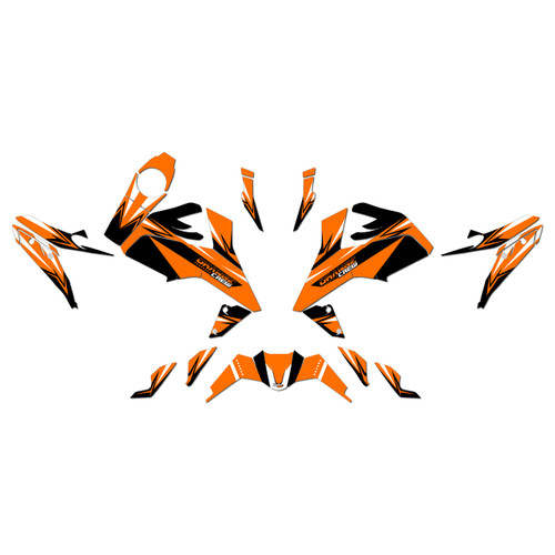 ktm duke390 graphics kit 2017-2023 orange-crew series orange