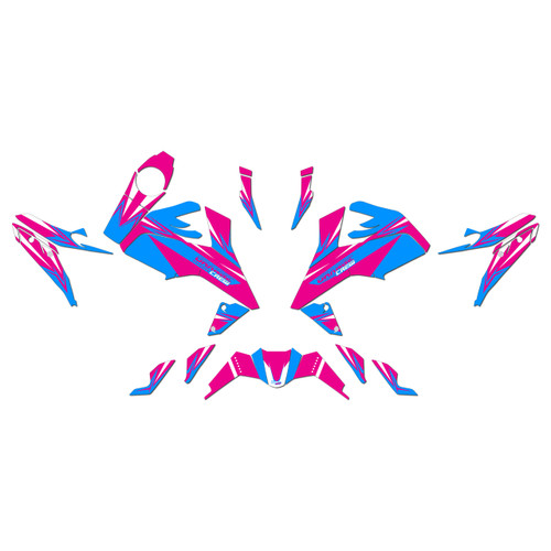 ktm duke390 graphics kit 2017-2023 orange-crew series magenta