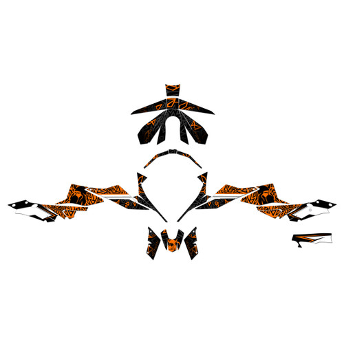 ktm duke1290 graphics kit 2020-2023 fatality series orange