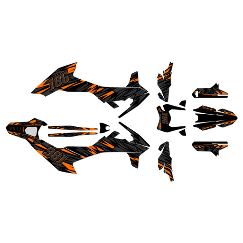 ktm 690smcr graphics kit 2019-2024 twitch series orange