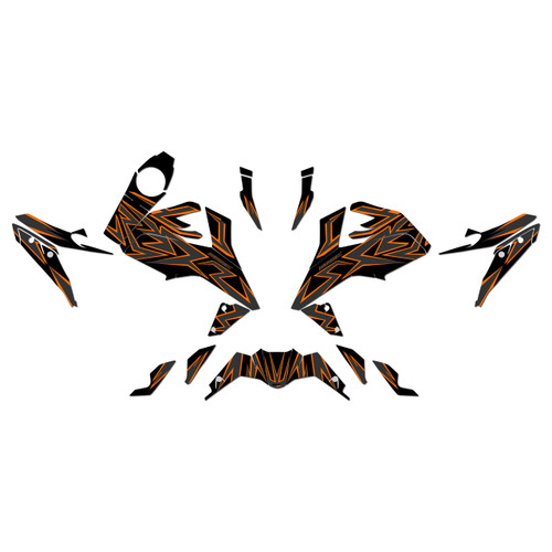 ktm duke125 graphics kit 2017-2023 vizion series orange