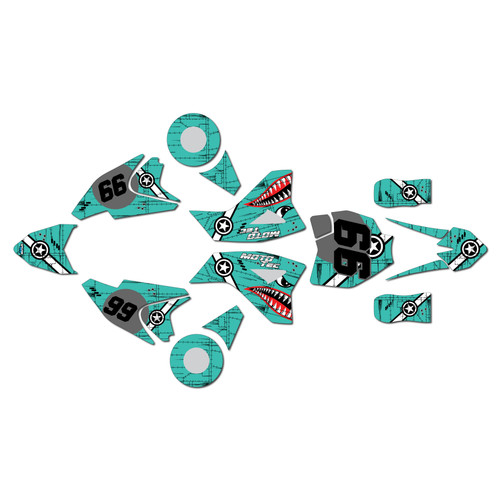 mototec pro graphics kit all years predator series teal