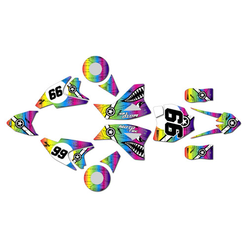 mototec pro graphics kit all years predator series rainbow