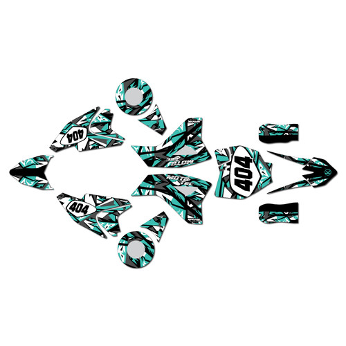 mototec pro graphics kit all years shatter series teal
