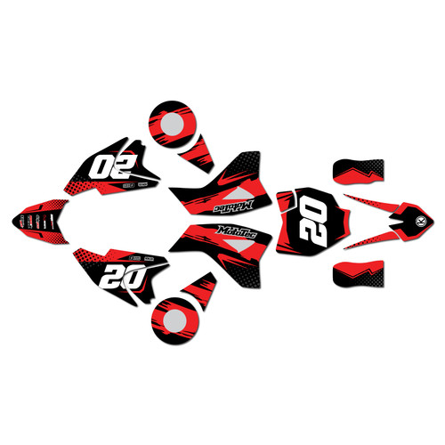 mototec pro graphics kit all years spear series red