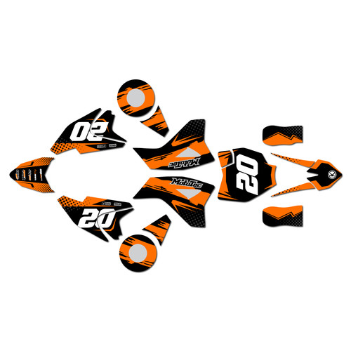 mototec pro graphics kit all years spear series orange