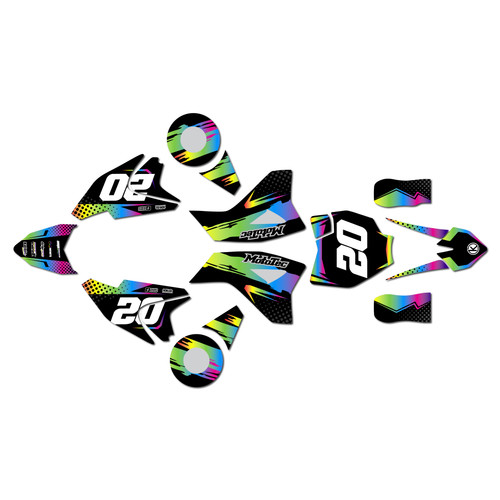 mototec pro graphics kit all years spear series rainbow