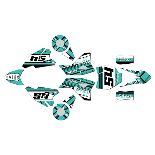 mototec pro graphics kit all years split series teal