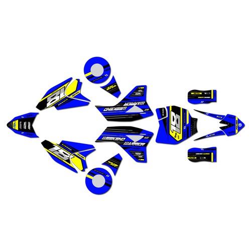 mototec pro graphics kit all years warrior series blue