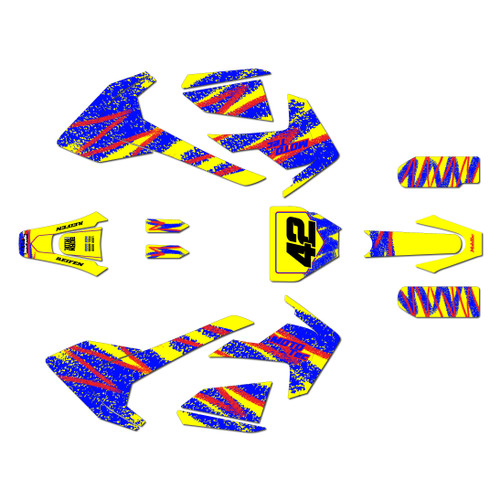 mototec pro72v graphics kit all years whiplash series yellow