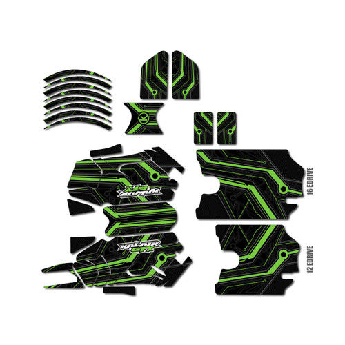 stacyc 12ebrushed graphics kit all years electron series green