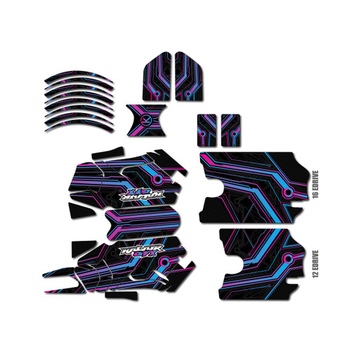 stacyc 12ebrushed graphics kit all years electron series magenta-fade