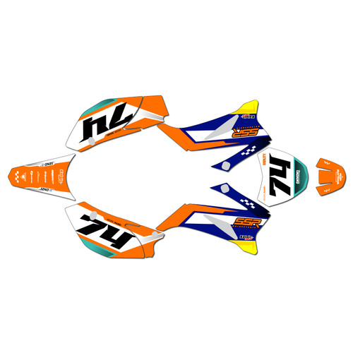ssr sr125tr graphics kit 2021-2025 prestige series orange