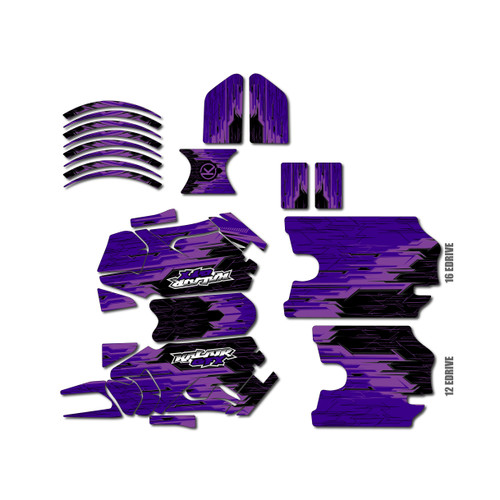 stacyc 12ebrushed graphics kit all years fracture series purple