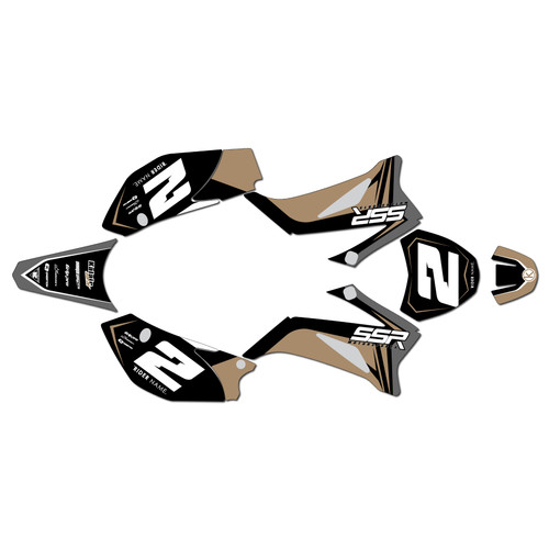 ssr sr140tr graphics kit 2021-2025 lightning series tan