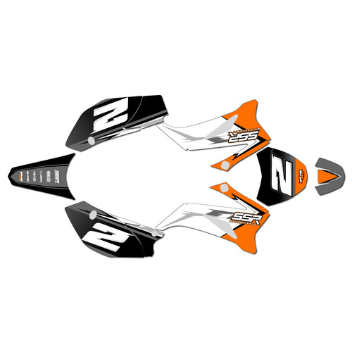 ssr sr125tr graphics kit 2021-2025 razor series orange