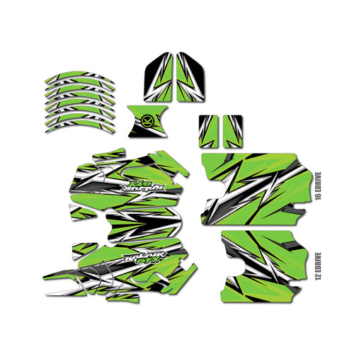 stacyc 12ebrushed graphics kit all years shred series green