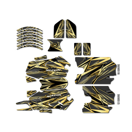 stacyc 12ebrushed graphics kit all years shred series gold
