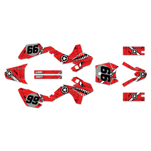 ssr sr125 graphics kit 2021-2026 predator series red