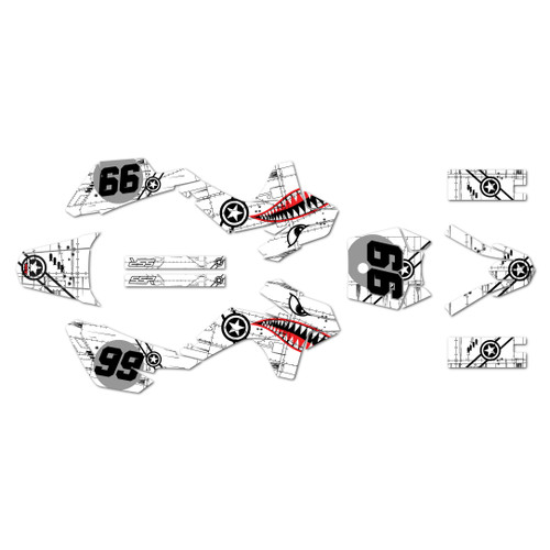 ssr sr125 graphics kit 2021-2026 predator series white