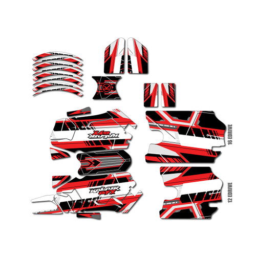 stacyc 12ebrushed graphics kit all years swift series red