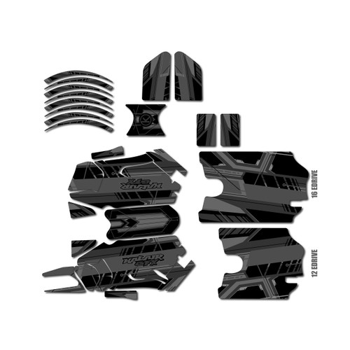 stacyc 12ebrushed graphics kit all years swift series smoke