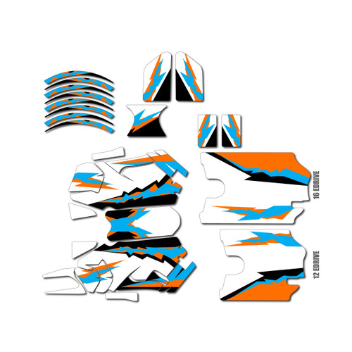 stacyc 12ebrushed graphics kit all years vintage series orange