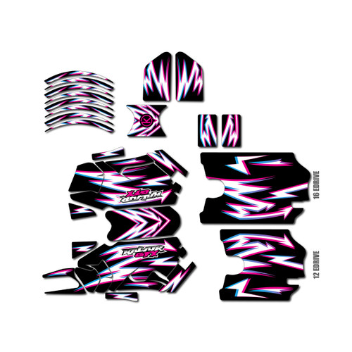 stacyc 12ebrushed graphics kit all years vision series cyan-magenta