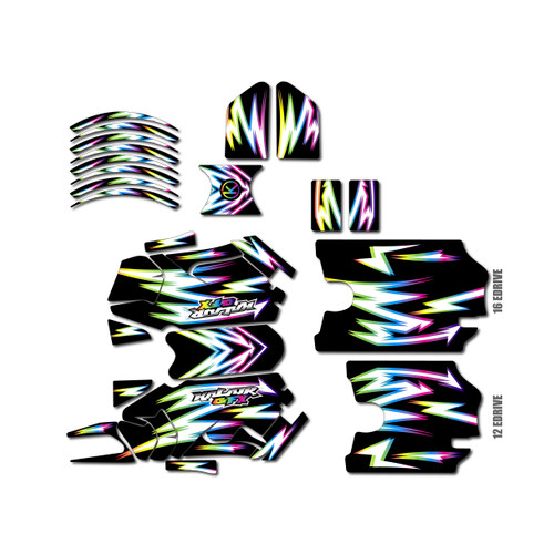 stacyc 12ebrushed graphics kit all years vision series rainbow