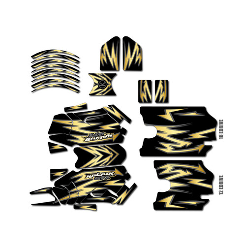 stacyc 12ebrushed graphics kit all years vision series gold