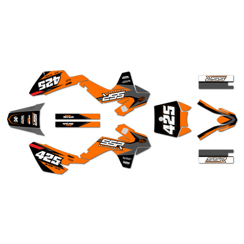 ssr sr125 graphics kit 2021-2026 screech series orange