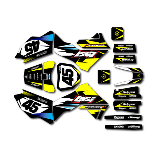 losi promoto graphics kit all years division series yellow