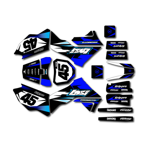 losi promoto graphics kit all years division series blue