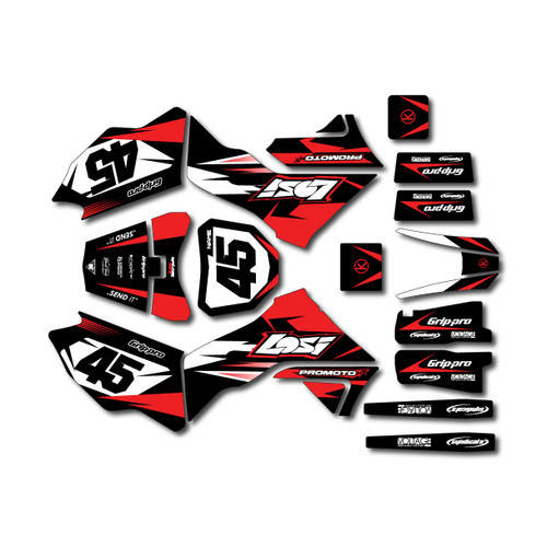 losi promoto graphics kit all years division series red