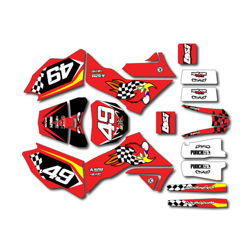 losi promoto graphics kit all years pecker series red