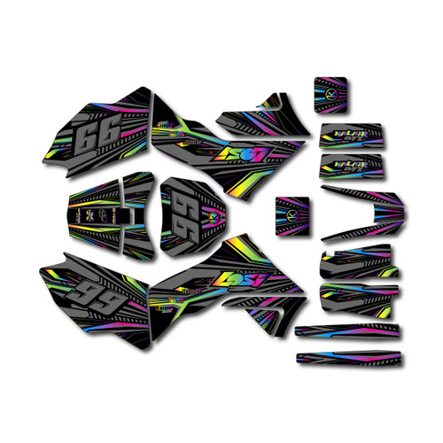 losi promoto graphics kit all years prime series rainbow