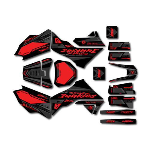 losi promoto graphics kit all years rugged series red-shift