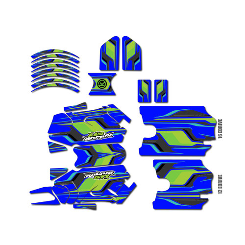 stacyc 16ebrushed graphics kit all years klutch series blue