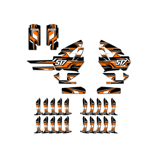stacyc 18e graphics kit all years klutch series orange