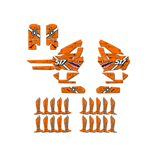 stacyc 18e graphics kit all years predator series orange
