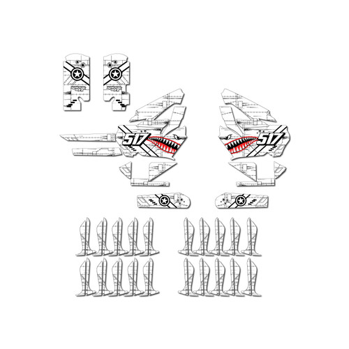 stacyc 18e graphics kit all years predator series white