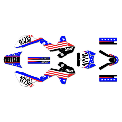 ssr sr125 graphics kit 2021-2026 usa series red