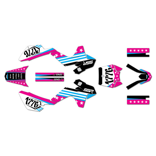 ssr sr125 graphics kit 2021-2026 usa series magenta