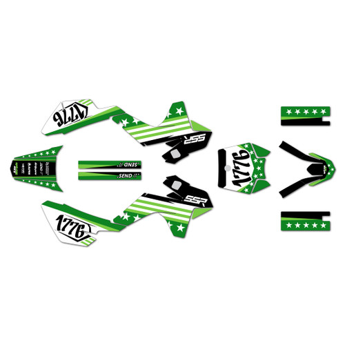 ssr sr125 graphics kit 2021-2026 usa series green