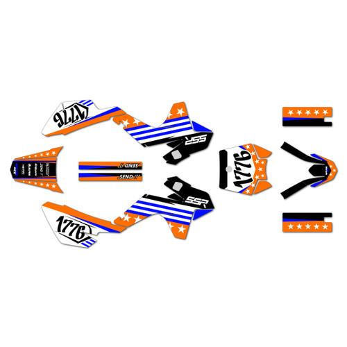 ssr sr125 graphics kit 2021-2026 usa series orange