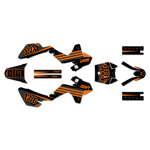 ssr sr125 graphics kit 2021-2026 usa series orange-shift
