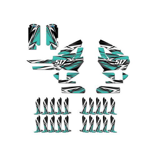 stacyc 20e graphics kit all years shred series teal
