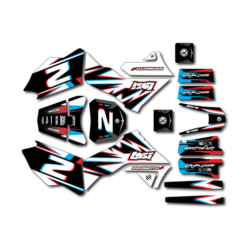 losi promoto graphics kit all years vizion series red
