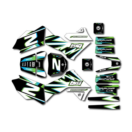 losi promoto graphics kit all years vizion series green