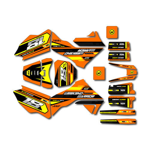 losi promoto graphics kit all years warrior series orange